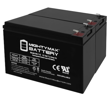 12V 7Ah SLA Battery Replacement For Global Yuasa ES612 - 2 Pack